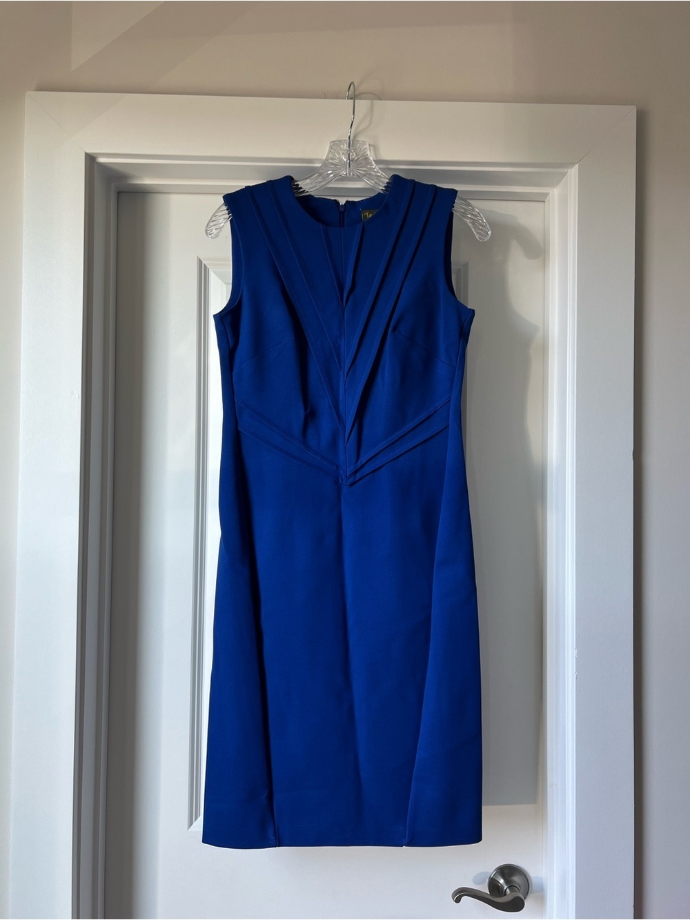 Taylor Sleeveless Cobalt Blue Sheath Dress - Picture 9 of 9